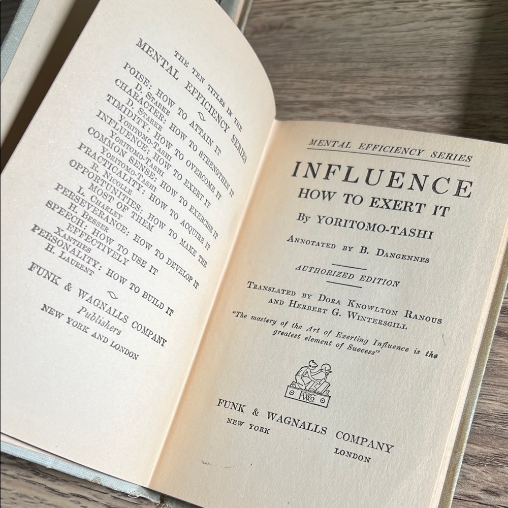Antique 1915 Mental Efficiency Series Hardcover Funk & Wagnalls Company